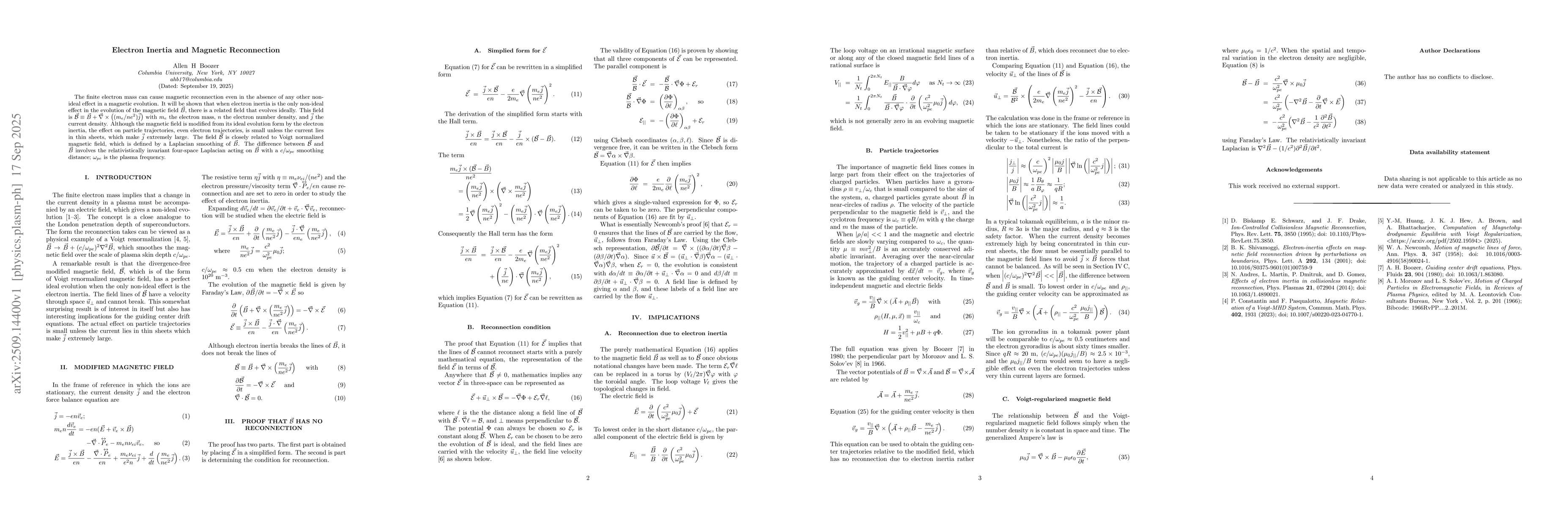 Thumbnail for Electron Inertia and Magnetic Reconnection