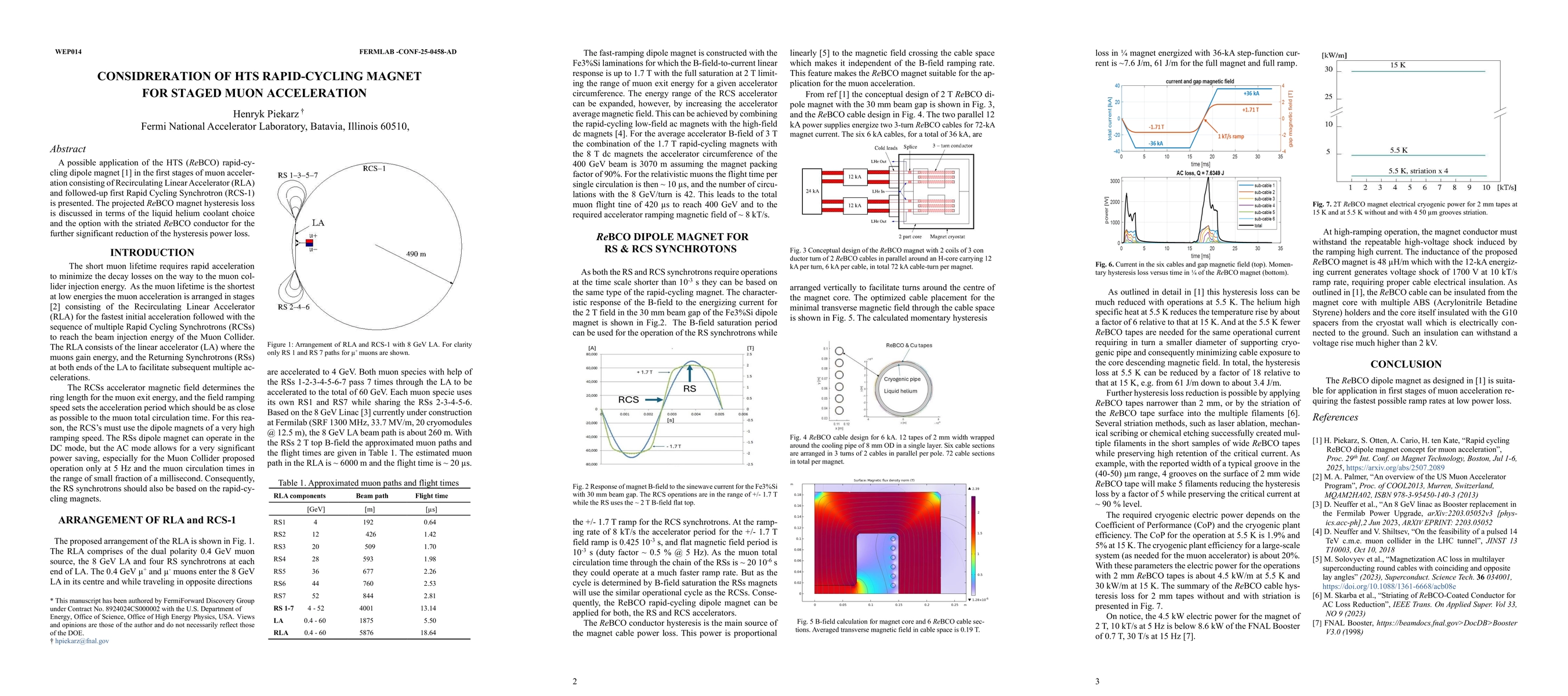 Thumbnail for Consideration of REBCO rapid-cycling diploe magnet for staged muon
  acceleration