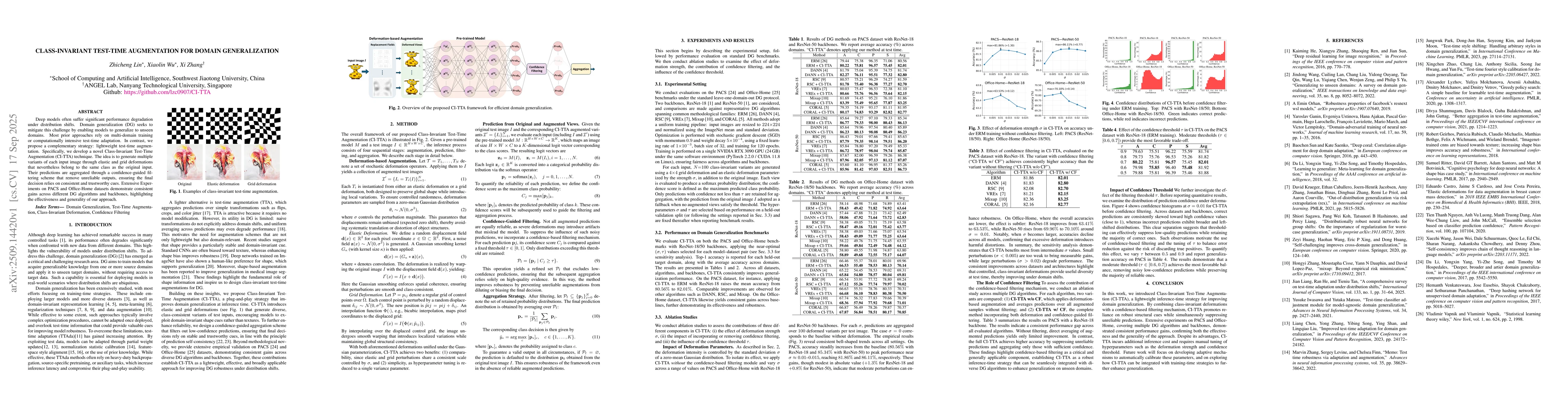 Thumbnail for Class-invariant Test-Time Augmentation for Domain Generalization