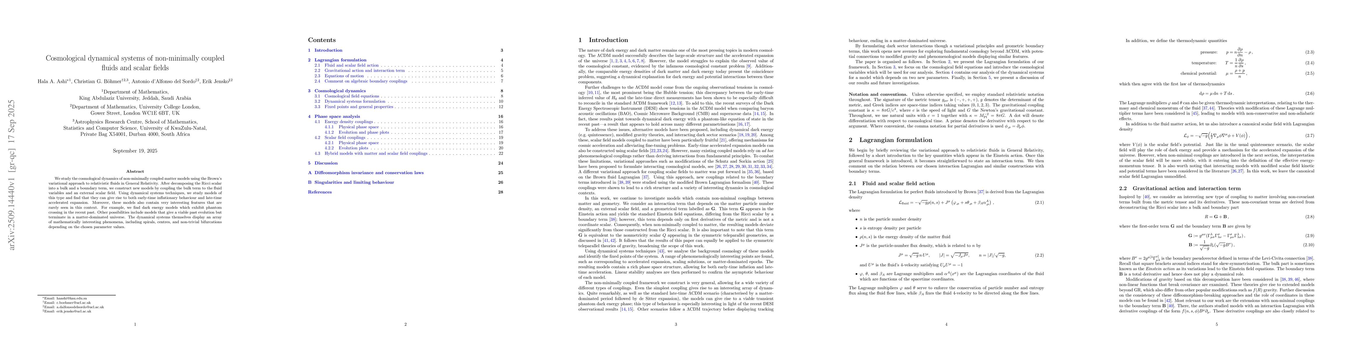 Thumbnail for Cosmological dynamical systems of non-minimally coupled fluids and
  scalar fields