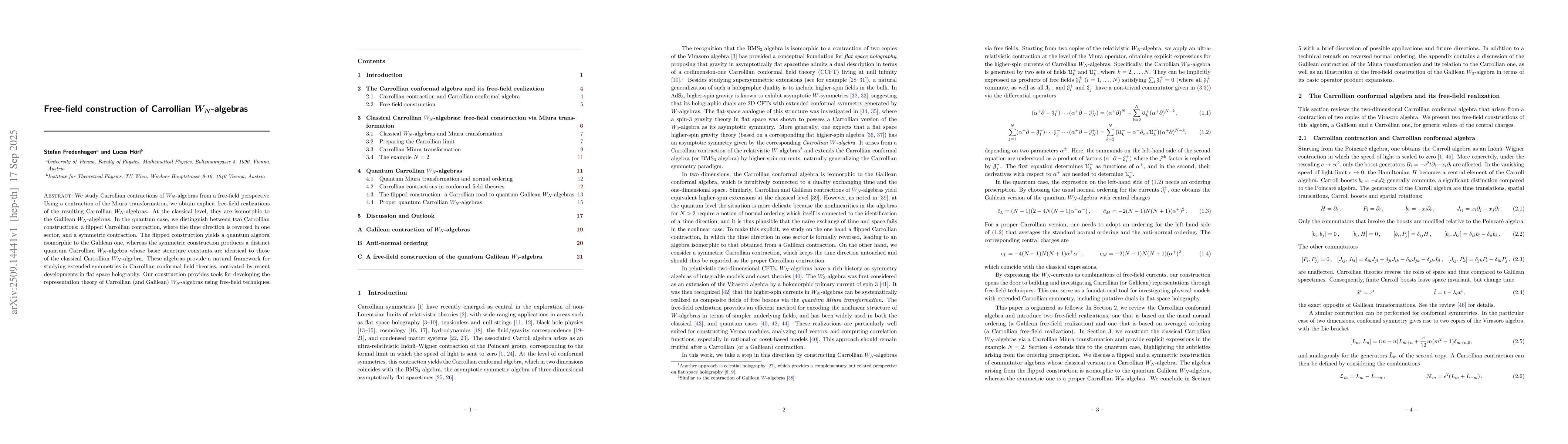 Thumbnail for Free-field construction of Carrollian $W_N$-algebras