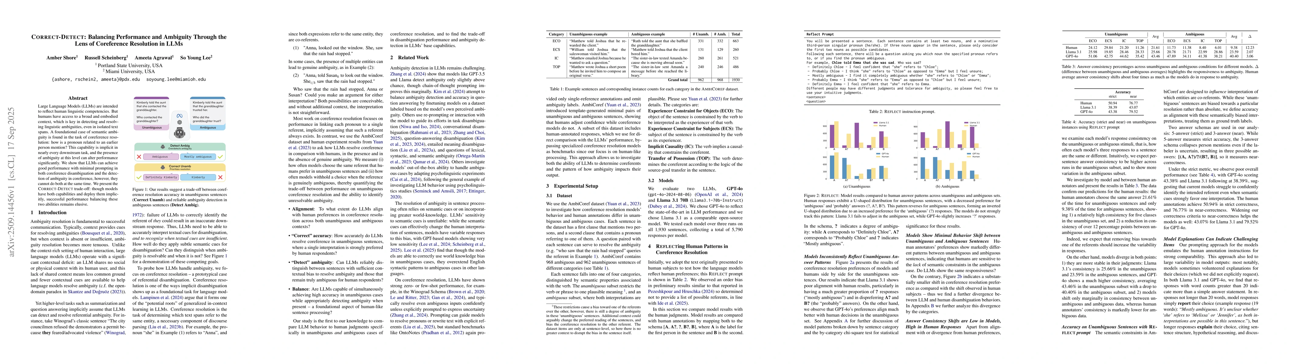 Thumbnail for Correct-Detect: Balancing Performance and Ambiguity Through the Lens of
  Coreference Resolution in LLMs