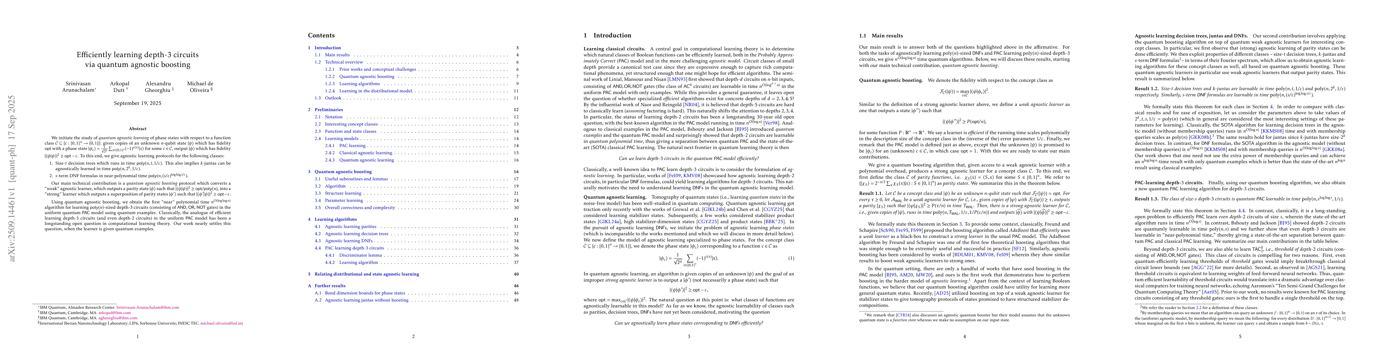 Thumbnail for Efficiently learning depth-3 circuits via quantum agnostic boosting