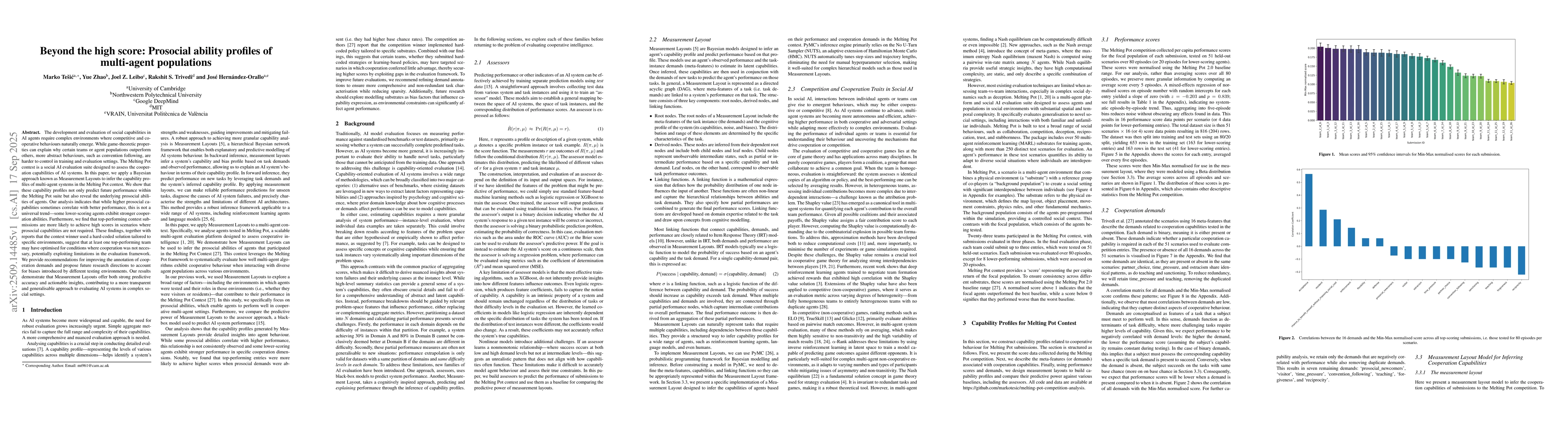 Thumbnail for Beyond the high score: Prosocial ability profiles of multi-agent
  populations