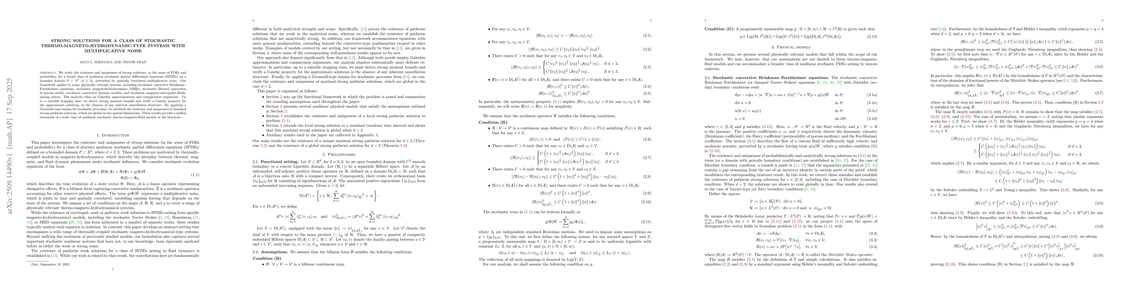 Thumbnail for Strong solutions for a class of stochastic
  thermo-magneto-hydrodynamic-type systems with multiplicative noise