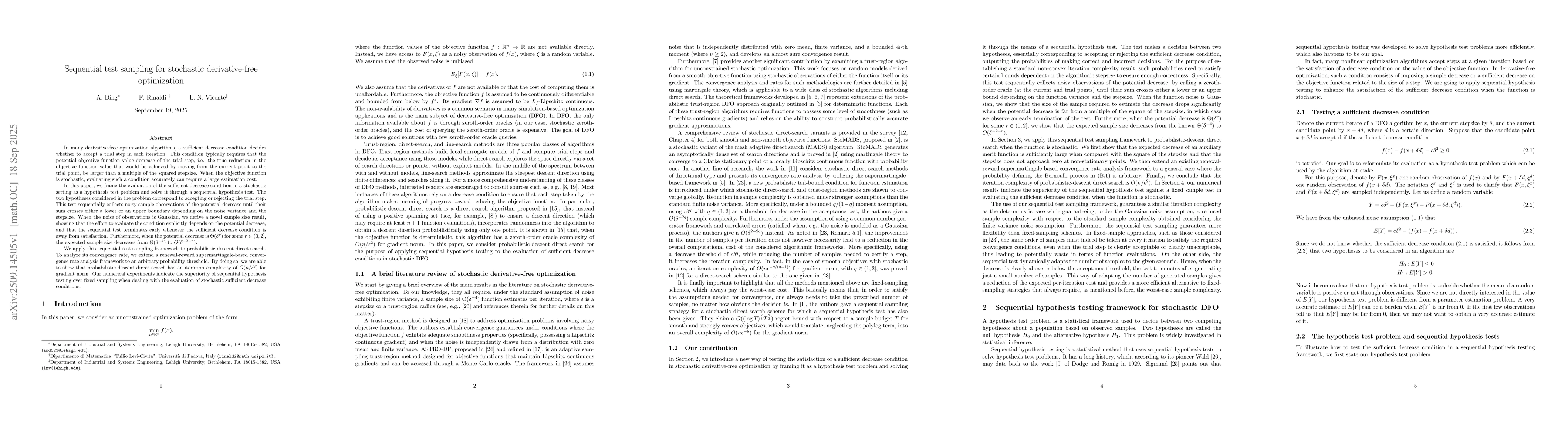 Thumbnail for Sequential test sampling for stochastic derivative-free optimization