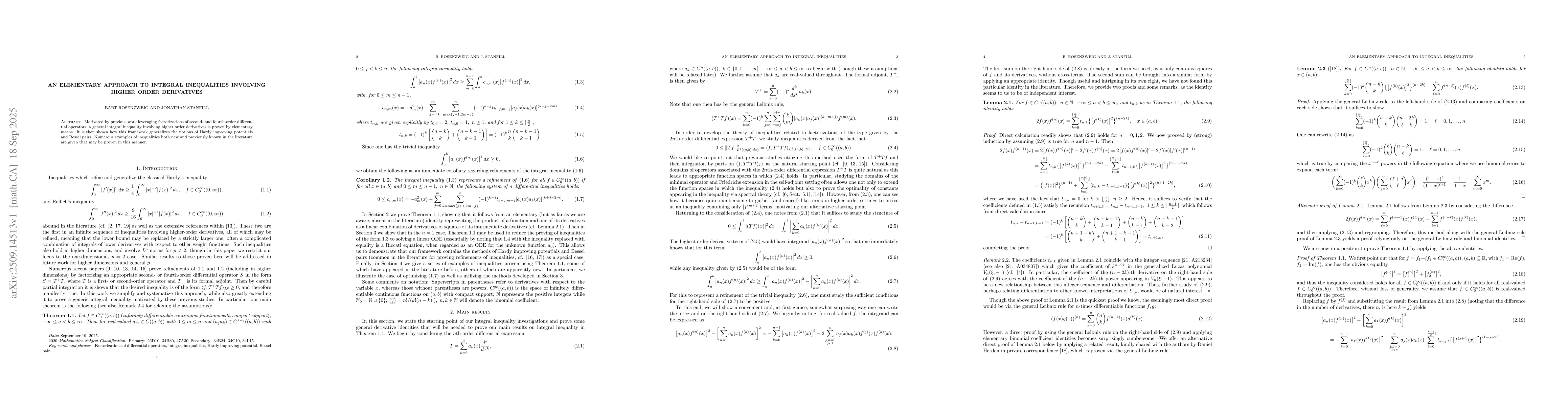 Thumbnail for An elementary approach to integral inequalities involving higher order
  derivatives