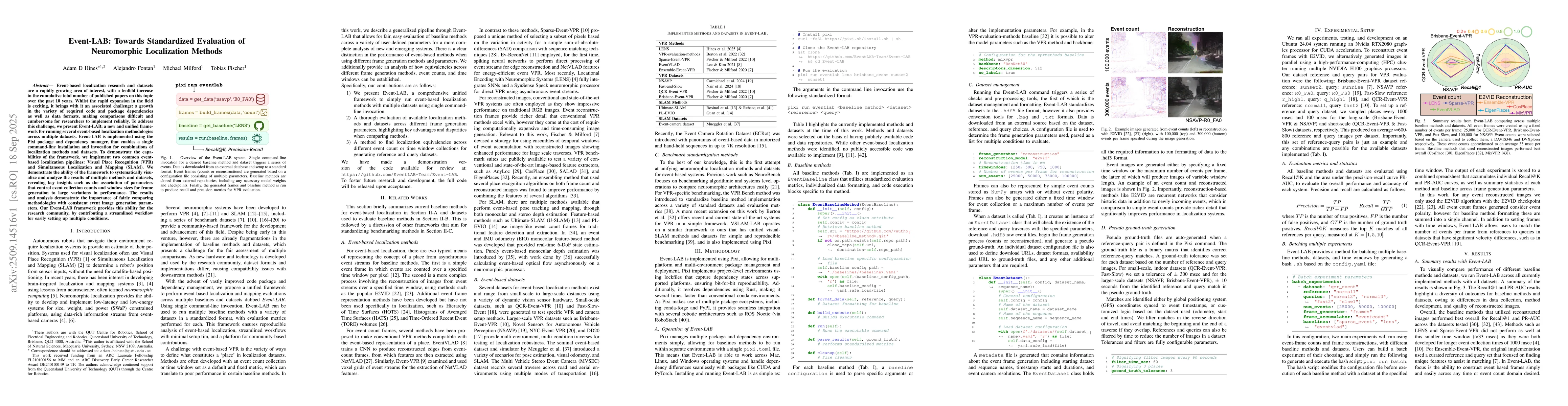 Thumbnail for Event-LAB: Towards Standardized Evaluation of Neuromorphic Localization
  Methods
