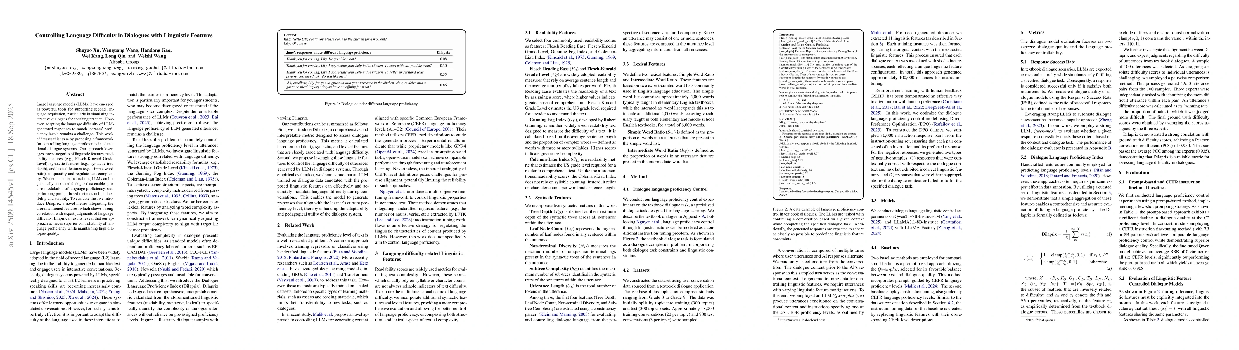 Thumbnail for Controlling Language Difficulty in Dialogues with Linguistic Features