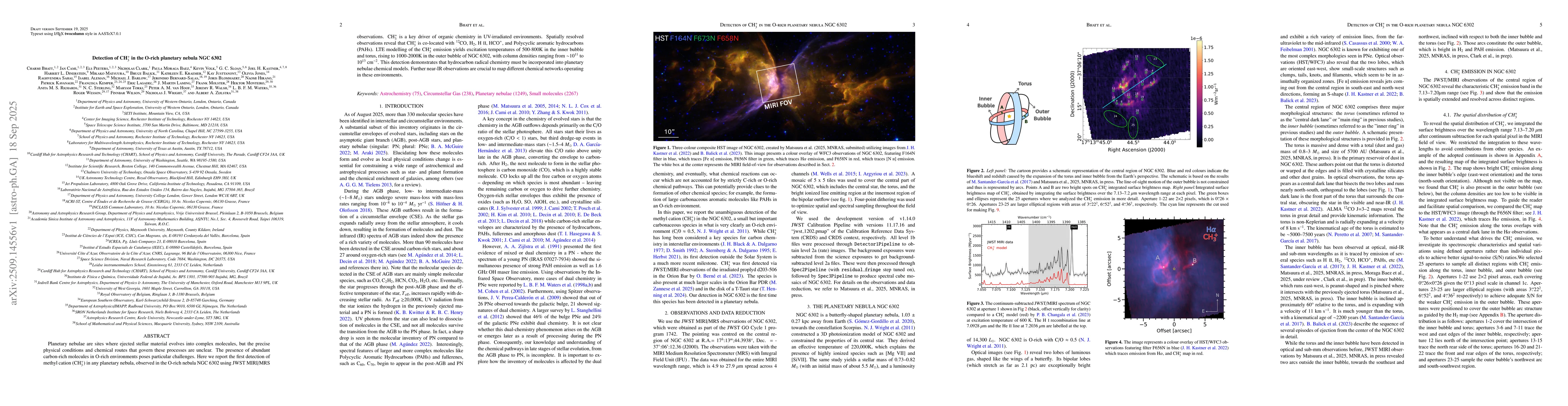 Thumbnail for Detection of CH3+ in the O-rich planetary nebula NGC 6302