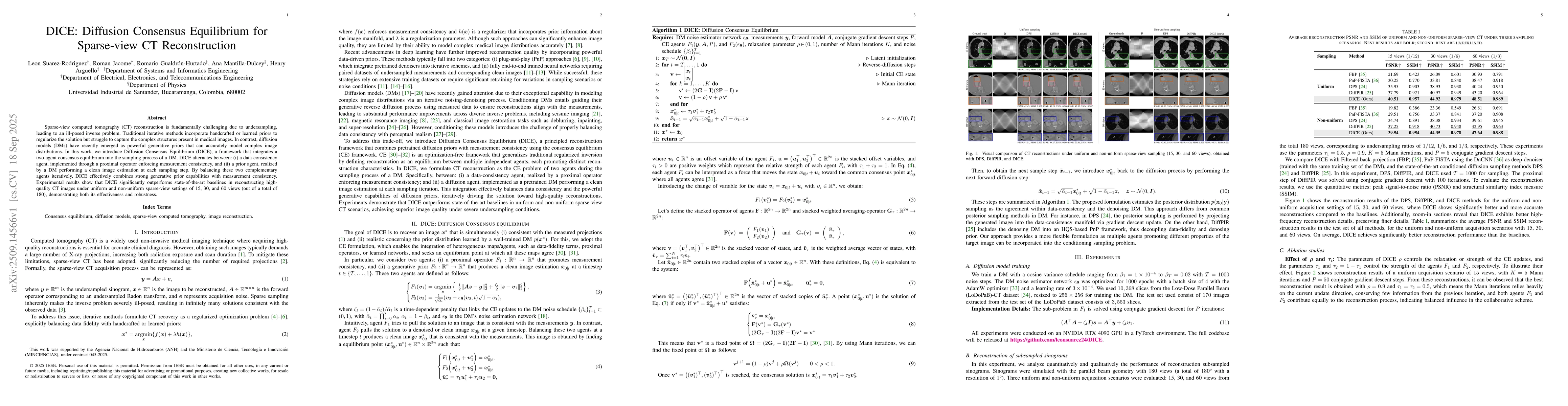 Thumbnail for DICE: Diffusion Consensus Equilibrium for Sparse-view CT Reconstruction