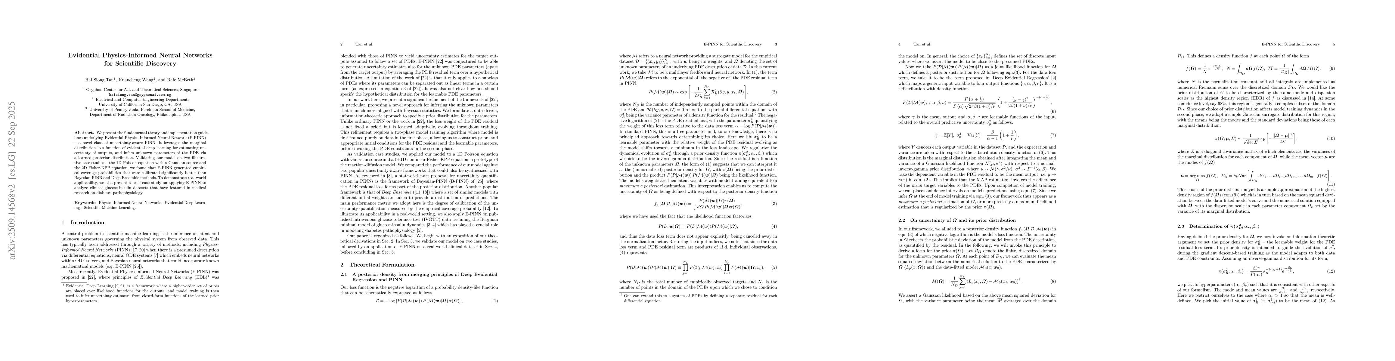 Thumbnail for Evidential Physics-Informed Neural Networks for Scientific Discovery