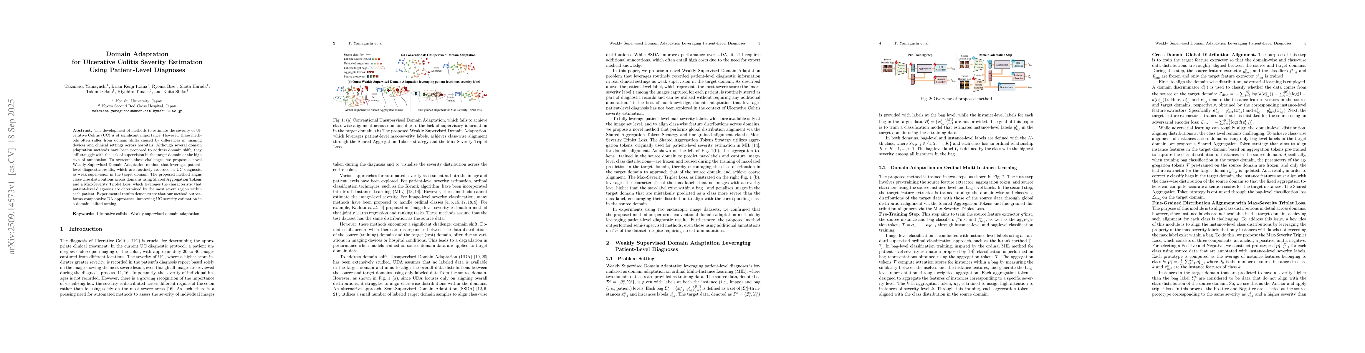 Thumbnail for Domain Adaptation for Ulcerative Colitis Severity Estimation Using
  Patient-Level Diagnoses