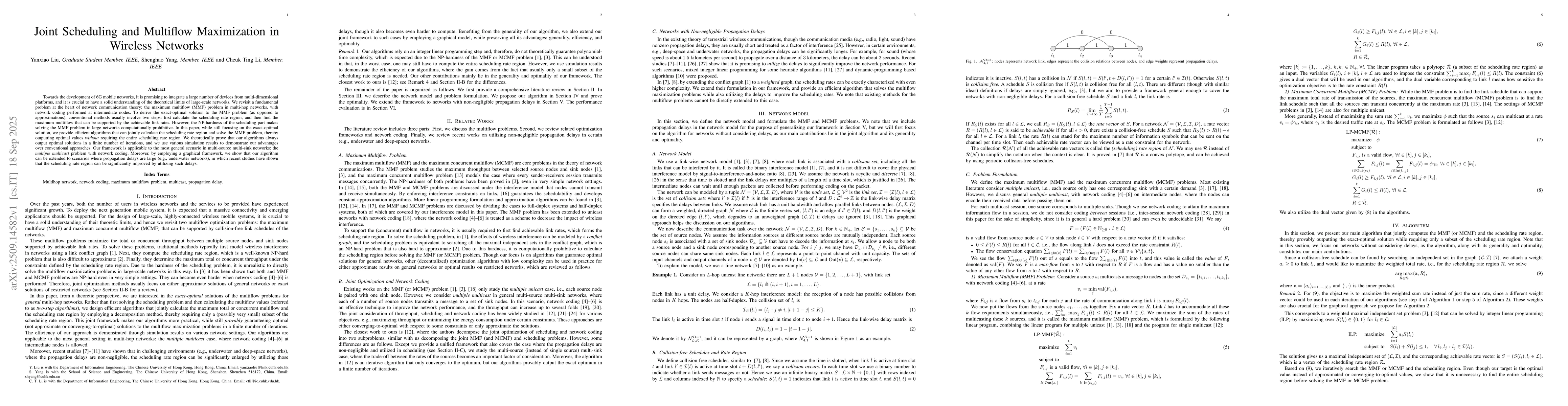 Thumbnail for Joint Scheduling and Multiflow Maximization in Wireless Networks