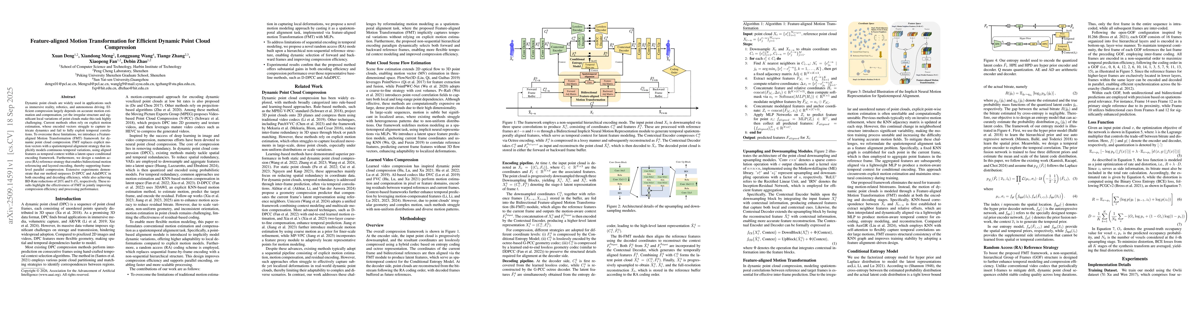 Thumbnail for Feature-aligned Motion Transformation for Efficient Dynamic Point Cloud
  Compression