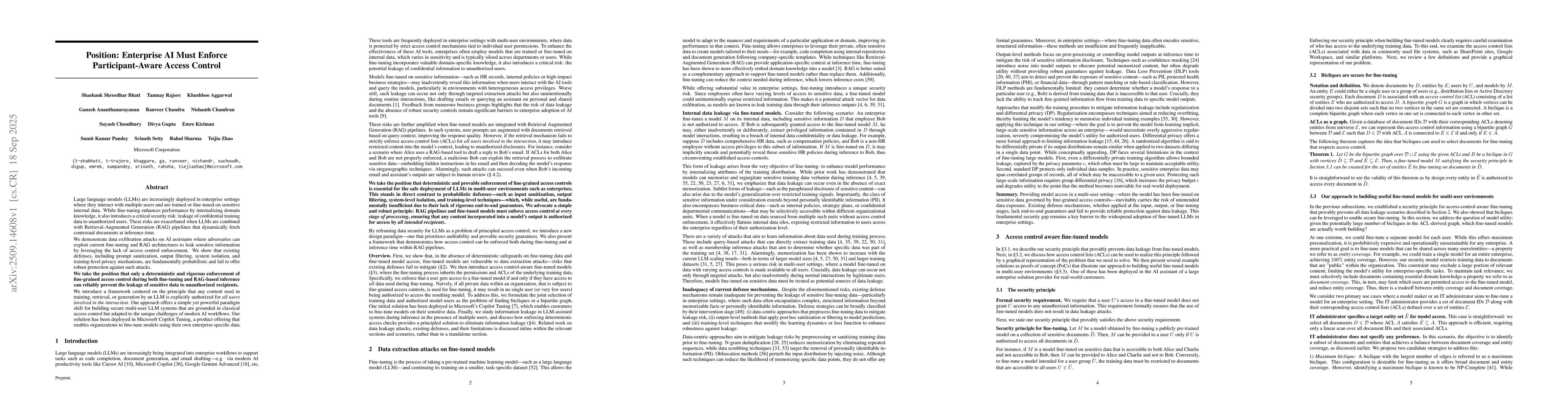 Thumbnail for Enterprise AI Must Enforce Participant-Aware Access Control