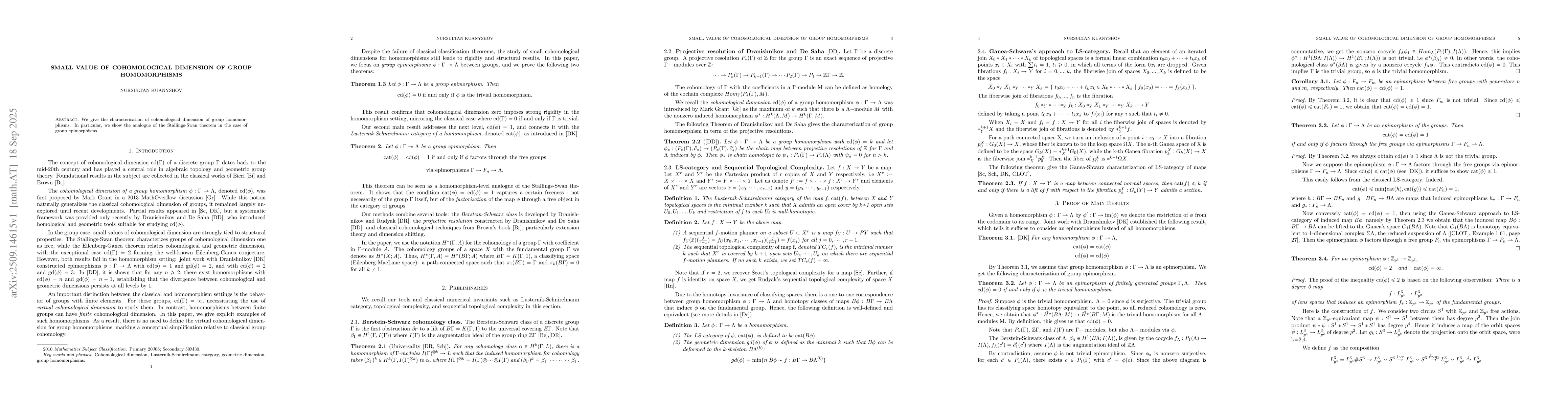 Thumbnail for Small Value of cohomological dimension of group homomorphisms