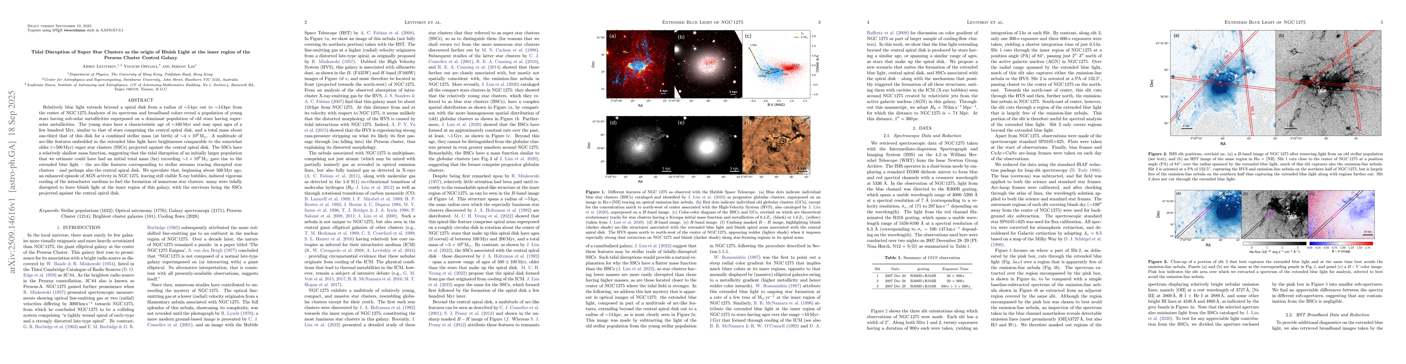 Thumbnail for Tidal Disruption of Super Star Clusters as the origin of Bluish Light at
  the inner region of the Perseus Cluster Central Galaxy