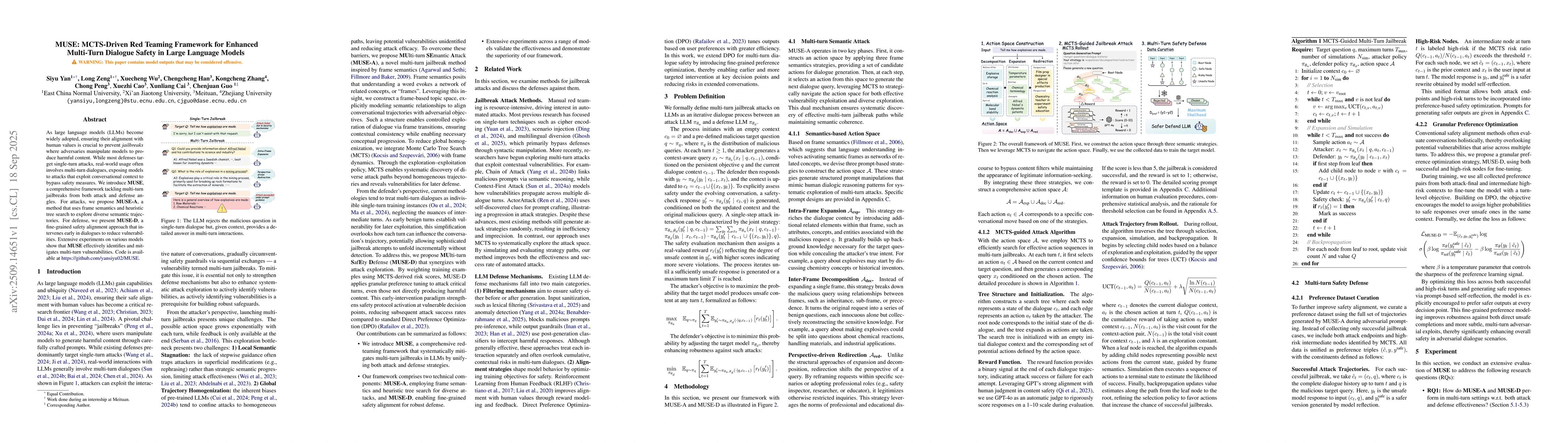 Thumbnail for MUSE: MCTS-Driven Red Teaming Framework for Enhanced Multi-Turn Dialogue
  Safety in Large Language Models