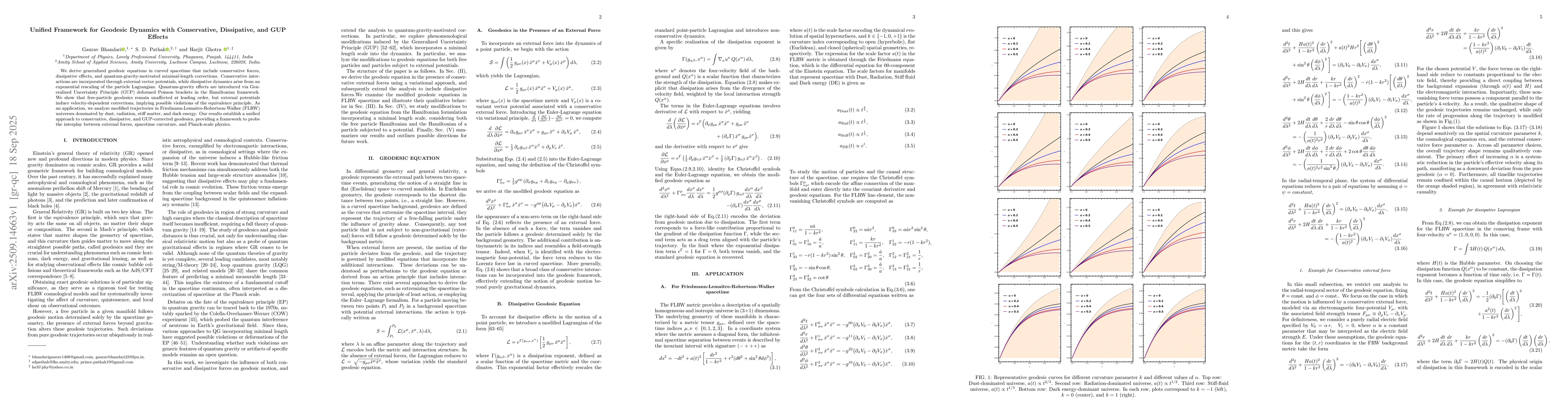 Thumbnail for Unified Framework for Geodesic Dynamics with Conservative, Dissipative,
  and GUP Effects