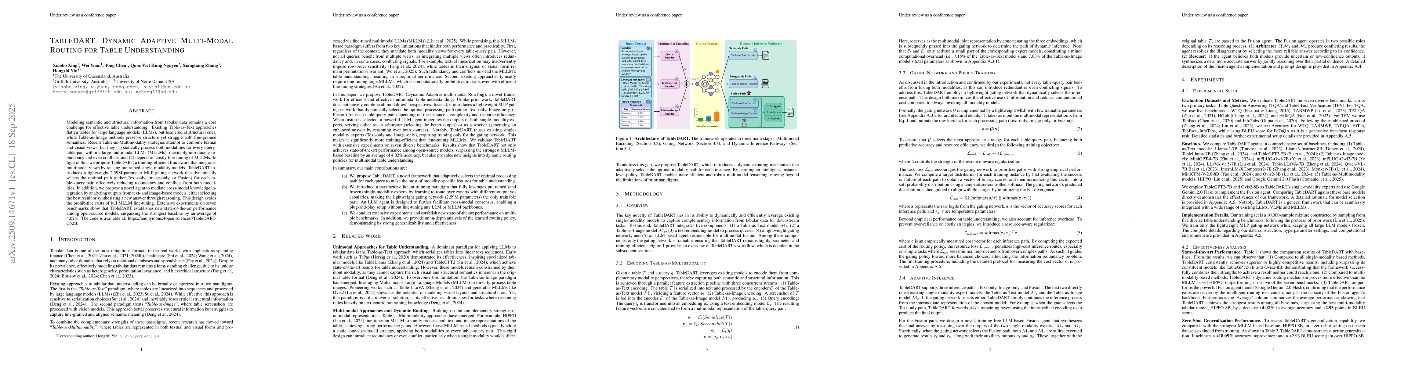 Thumbnail for TableDART: Dynamic Adaptive Multi-Modal Routing for Table Understanding