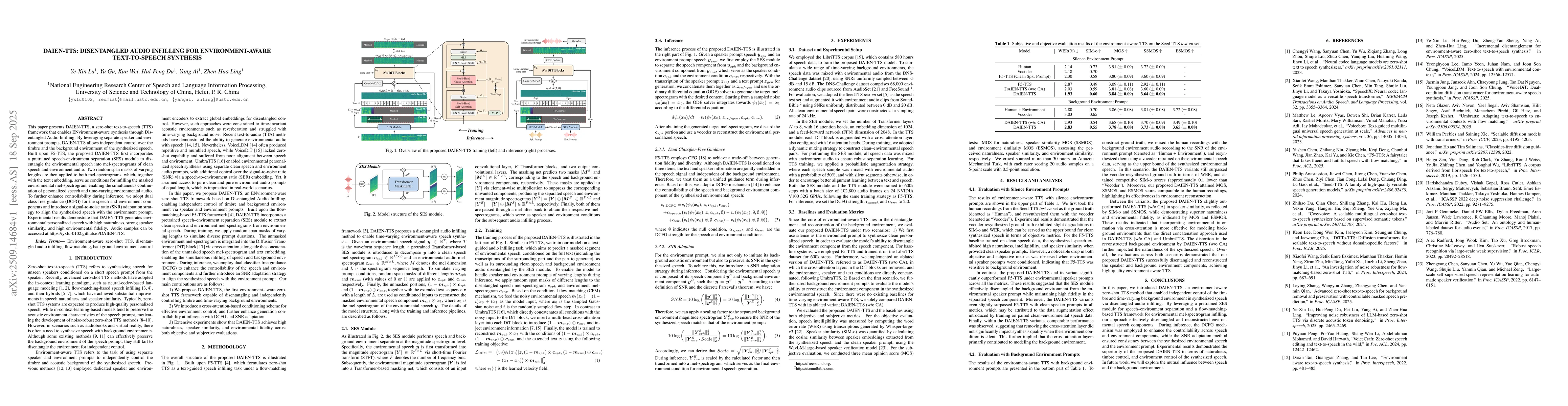 Thumbnail for DAIEN-TTS: Disentangled Audio Infilling for Environment-Aware
  Text-to-Speech Synthesis