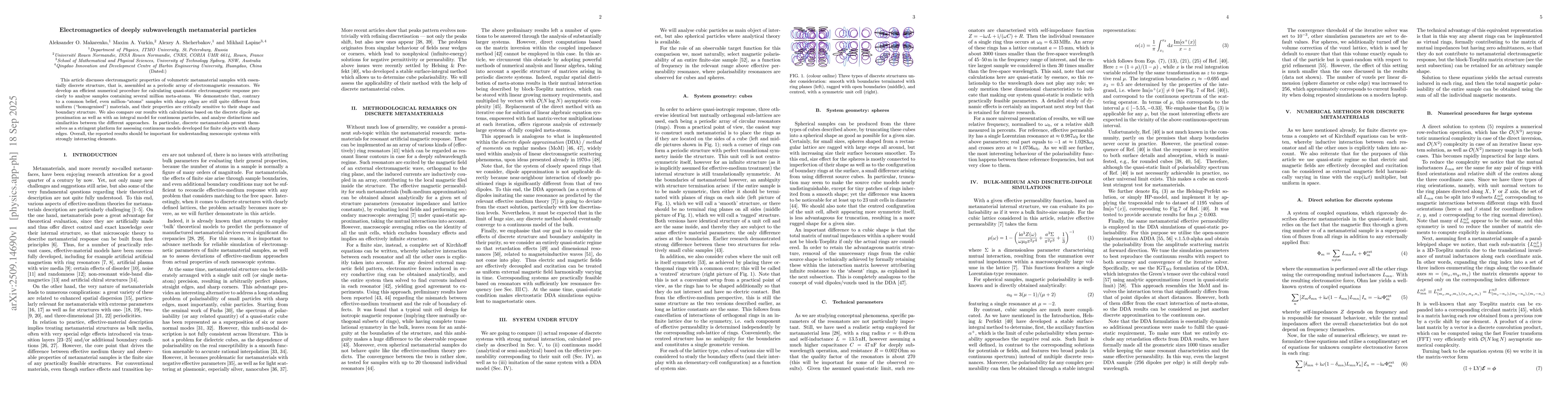Thumbnail for Electromagnetics of deeply subwavelength metamaterial particles