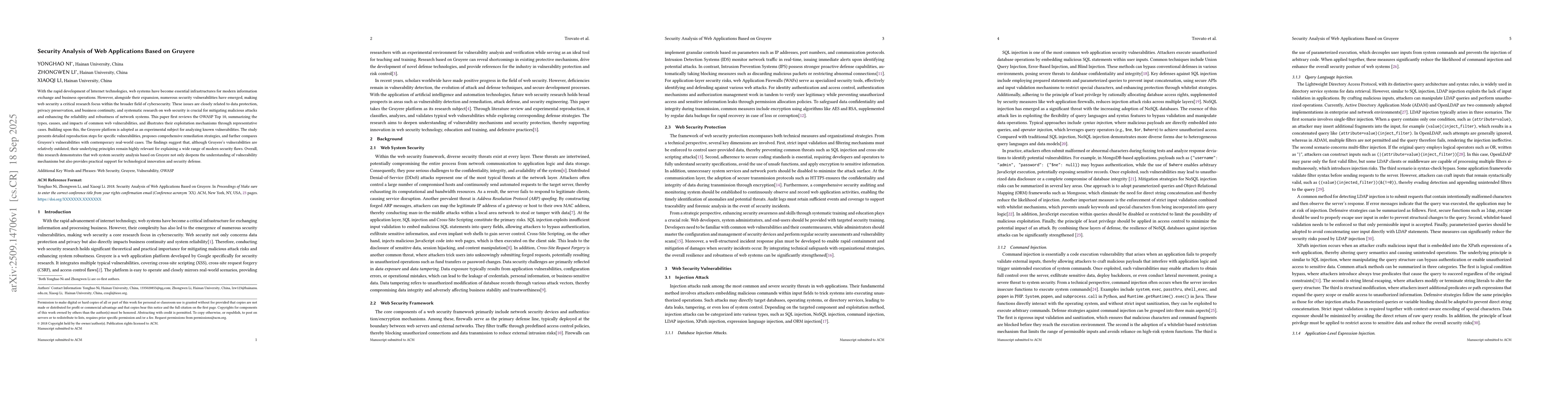 Thumbnail for Security Analysis of Web Applications Based on Gruyere