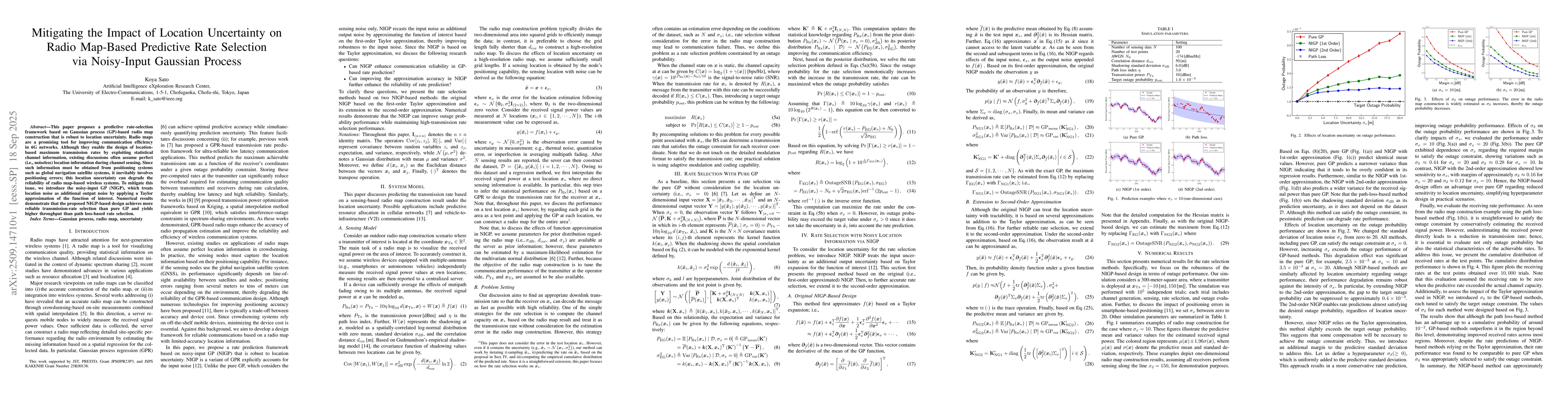 Thumbnail for Mitigating the Impact of Location Uncertainty on Radio Map-Based
  Predictive Rate Selection via Noisy-Input Gaussian Process