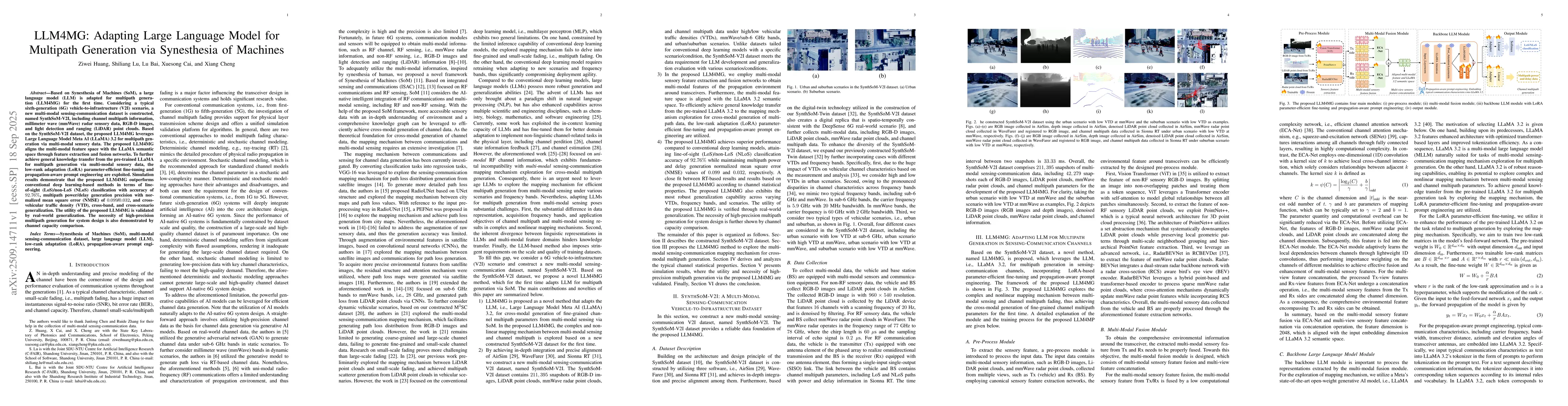 Thumbnail for LLM4MG: Adapting Large Language Model for Multipath Generation via
  Synesthesia of Machines