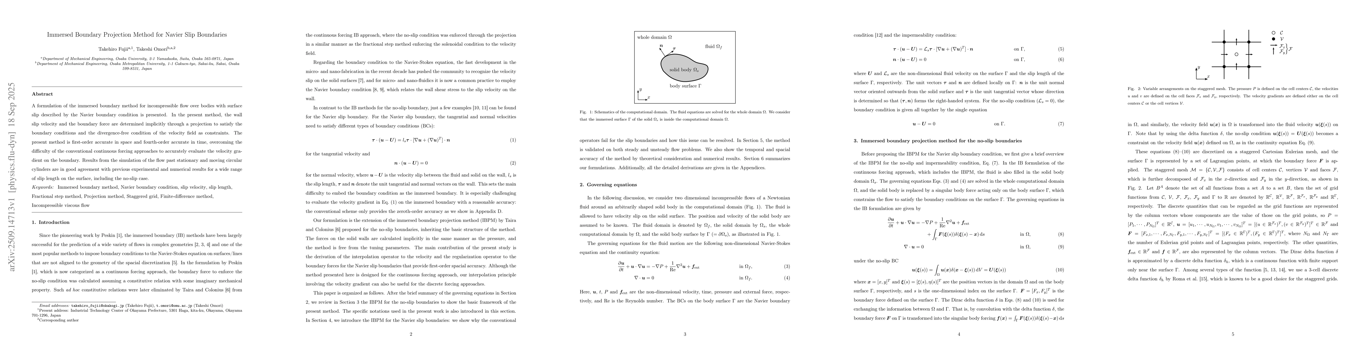 Thumbnail for Immersed Boundary Projection Method for Navier Slip Boundaries