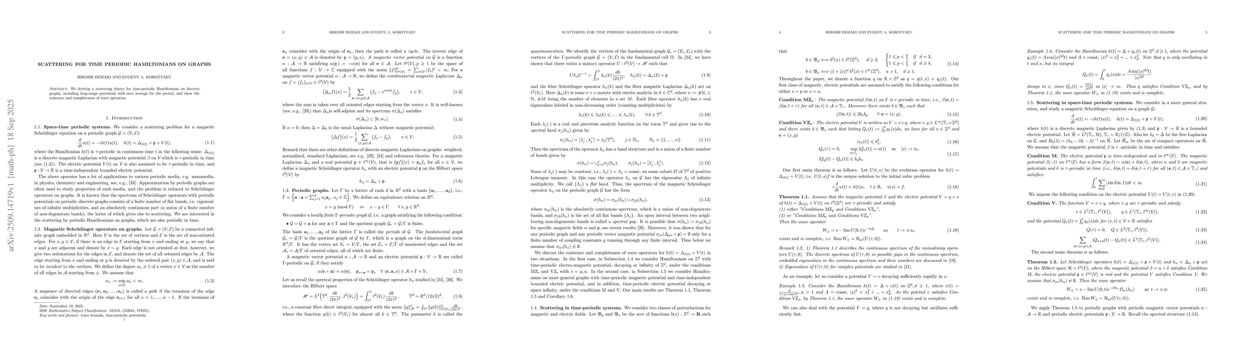 Thumbnail for Scattering for time periodic Hamiltonians on graphs