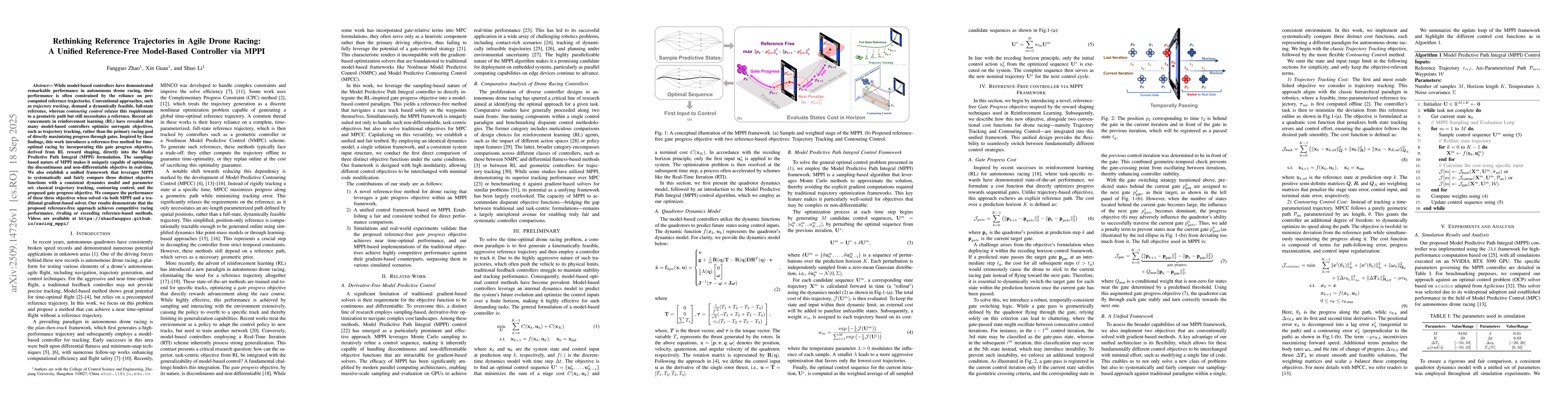 Thumbnail for Rethinking Reference Trajectories in Agile Drone Racing: A Unified
  Reference-Free Model-Based Controller via MPPI