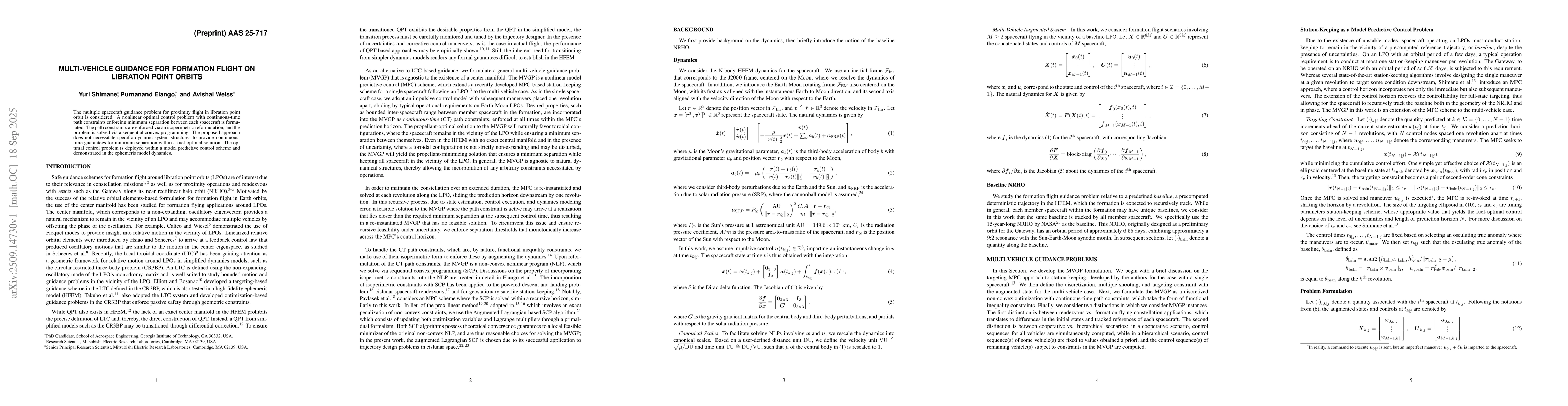Thumbnail for Multi-Vehicle Guidance for Formation Flight on Libration Point Orbits