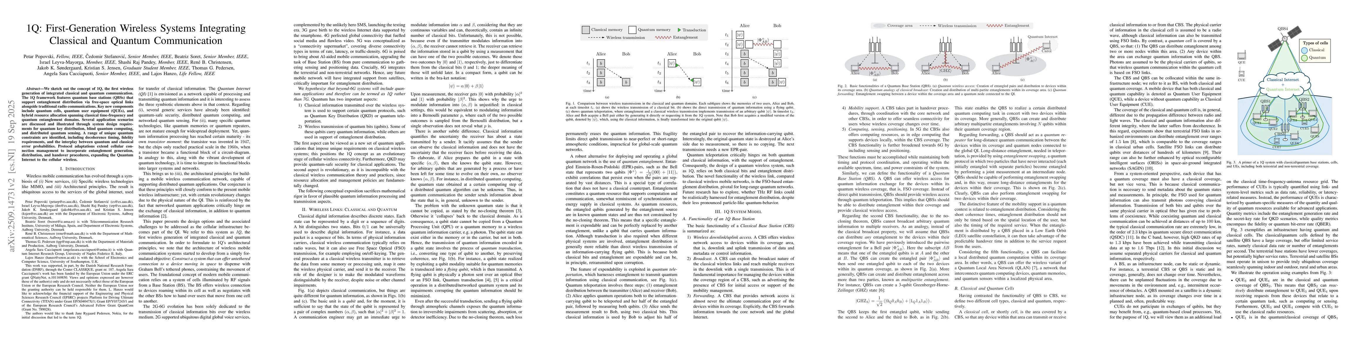 Thumbnail for 1Q: First-Generation Wireless Systems Integrating Classical and Quantum
  Communication