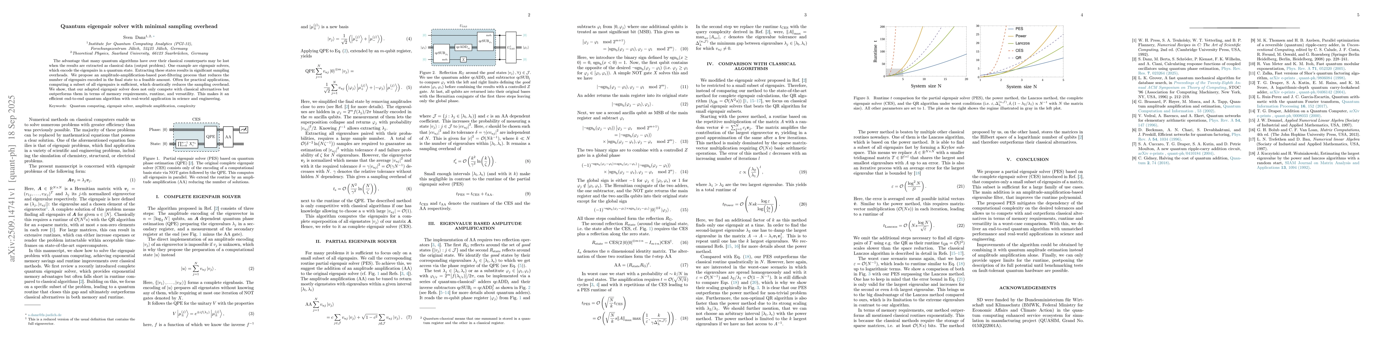 Thumbnail for Quantum eigenpair solver with minimal sampling overhead