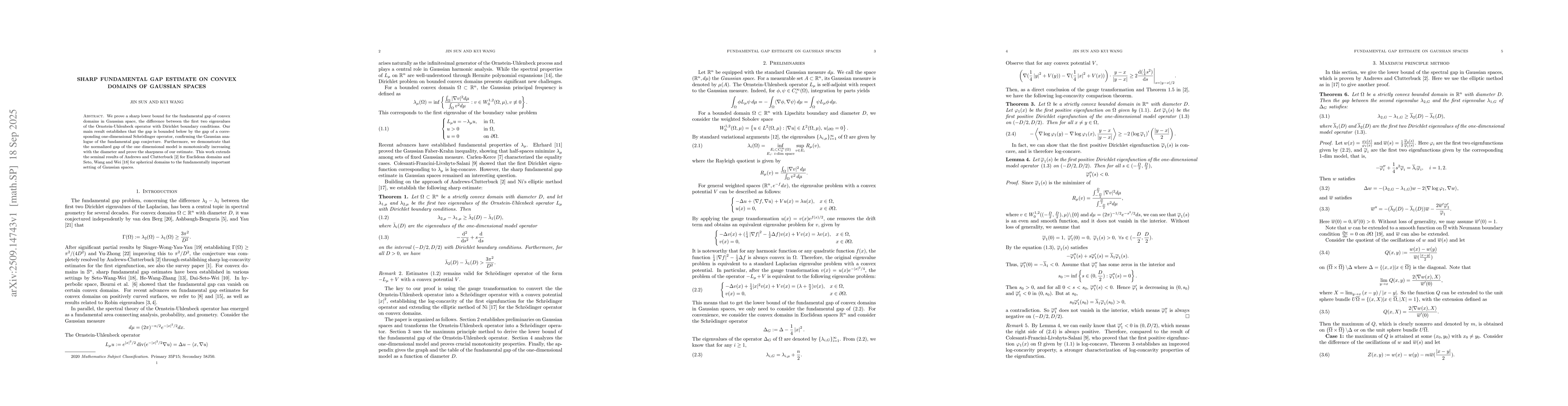 Thumbnail for Sharp Fundamental Gap Estimate on Convex Domains of Gaussian Spaces