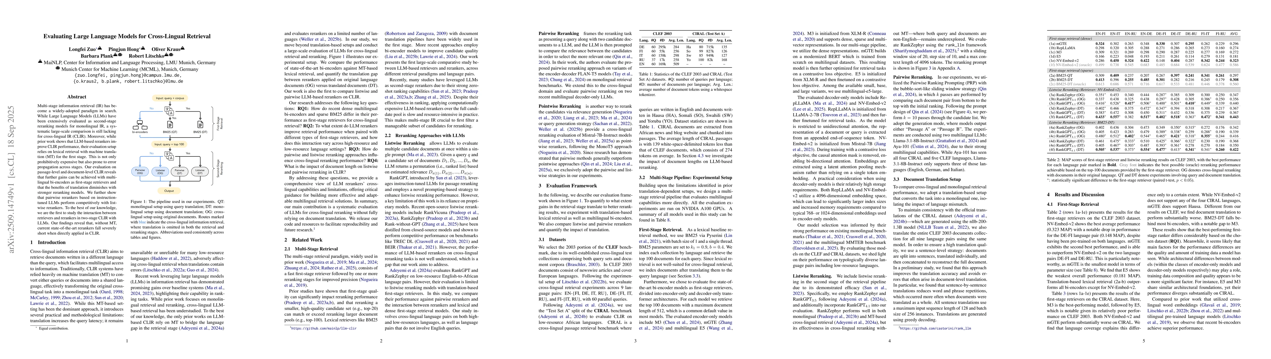 Thumbnail for Evaluating Large Language Models for Cross-Lingual Retrieval