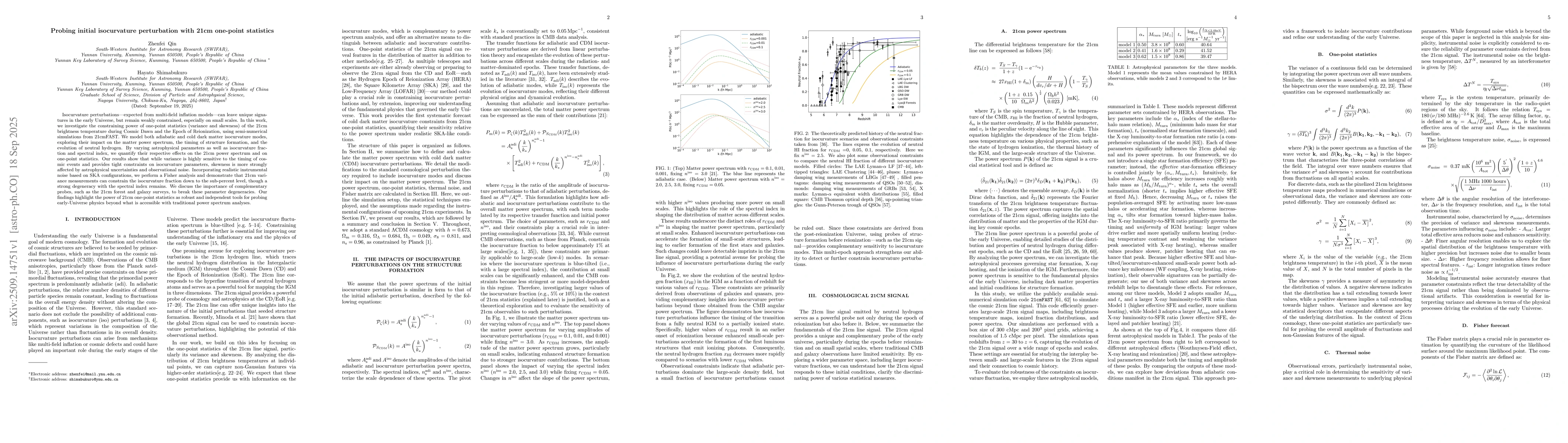 Thumbnail for Probing initial isocurvature perturbation with 21cm one-point statistics