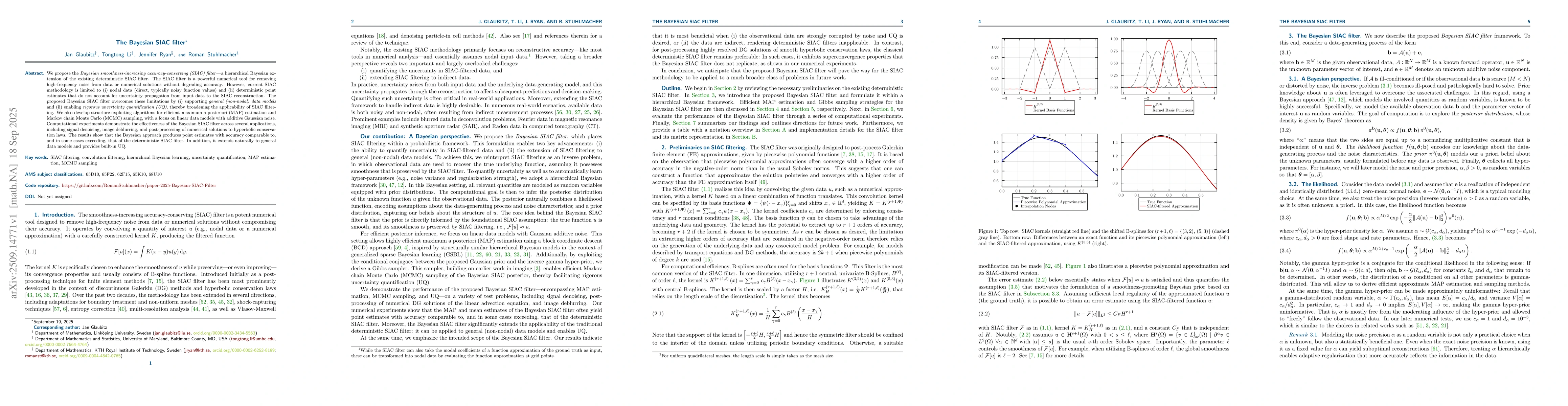 Thumbnail for The Bayesian SIAC filter