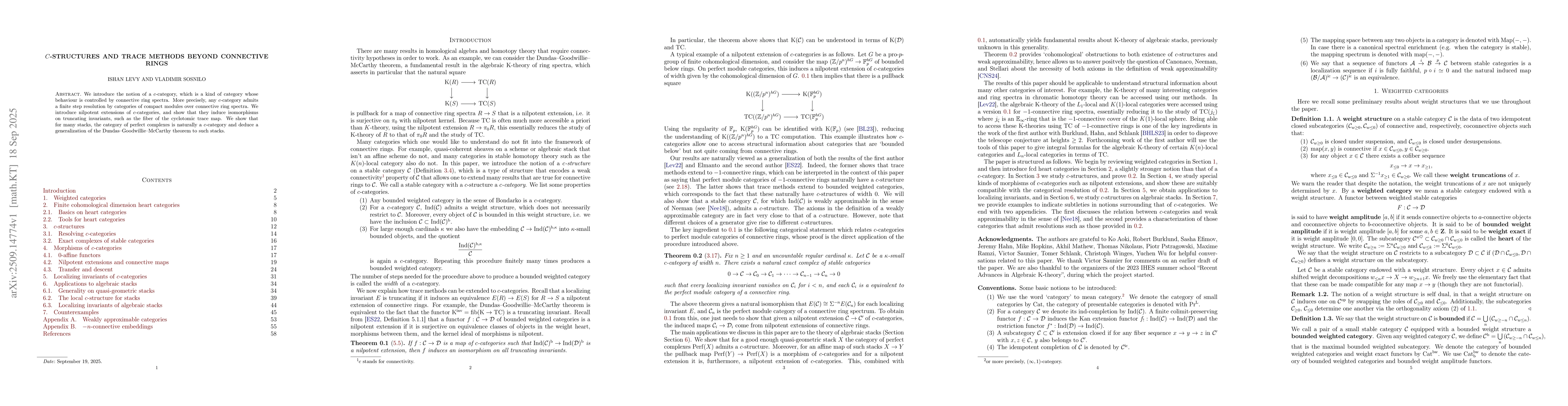 Thumbnail for $c$-structures and trace methods beyond connective rings