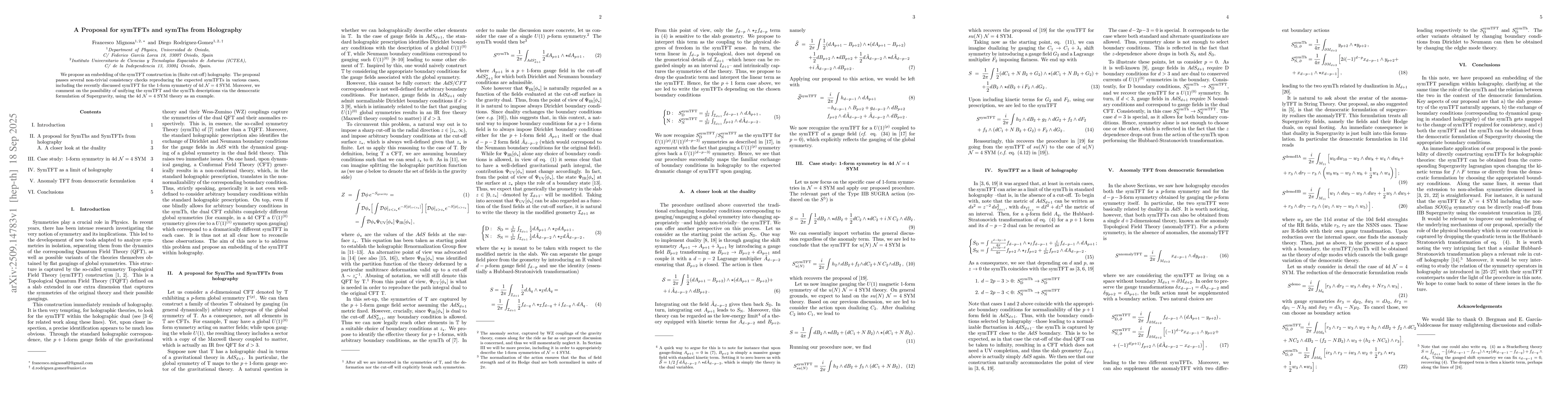 Thumbnail for A Proposal for symTFTs and symThs from Holography