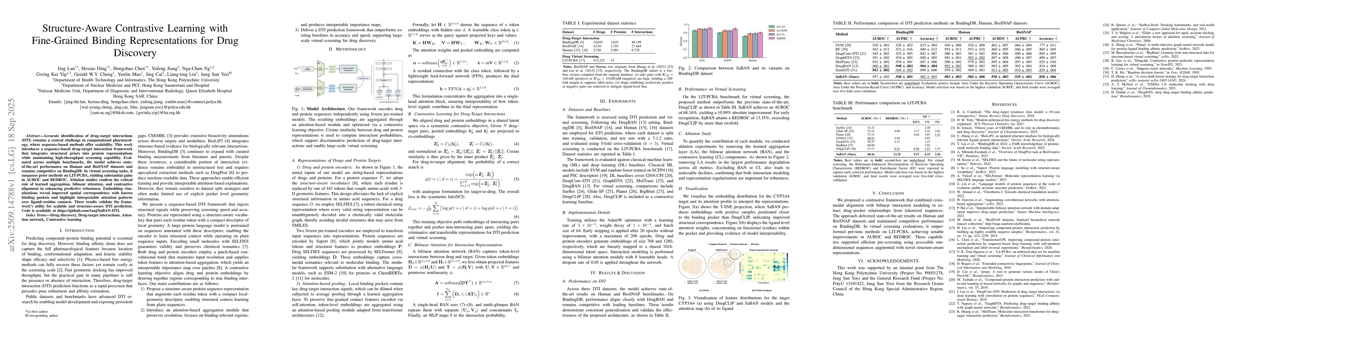 Thumbnail for Structure-Aware Contrastive Learning with Fine-Grained Binding
  Representations for Drug Discovery