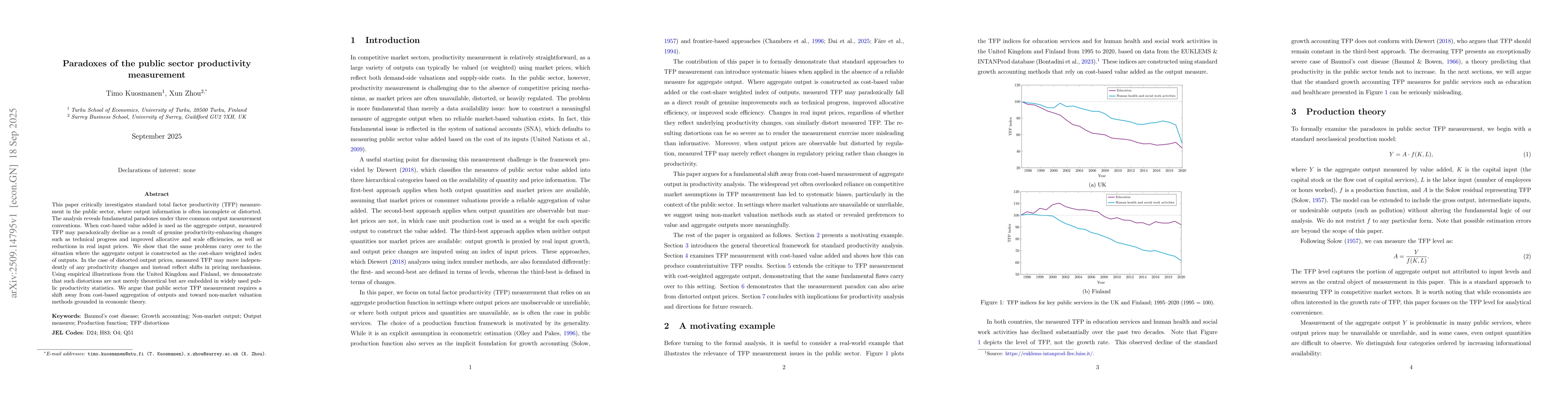 Thumbnail for Paradoxes of the public sector productivity measurement