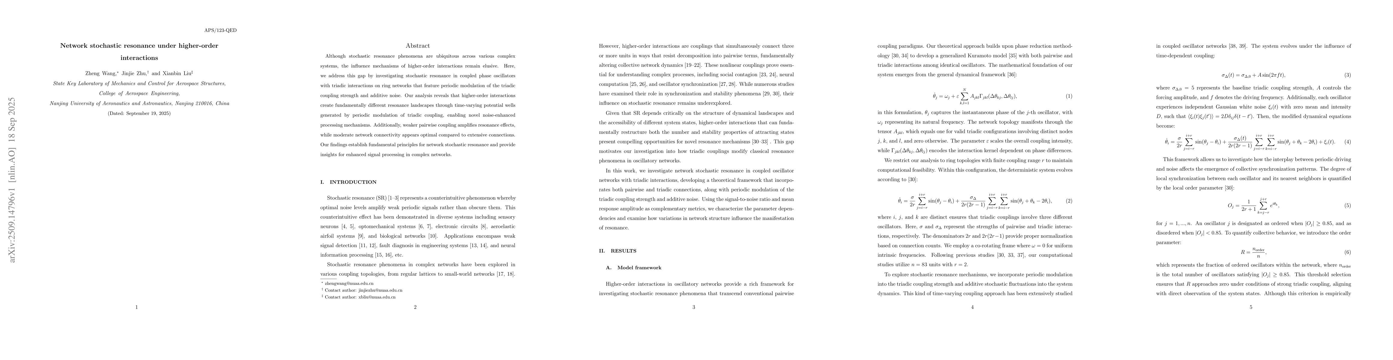 Thumbnail for Network stochastic resonance under higher-order interactions