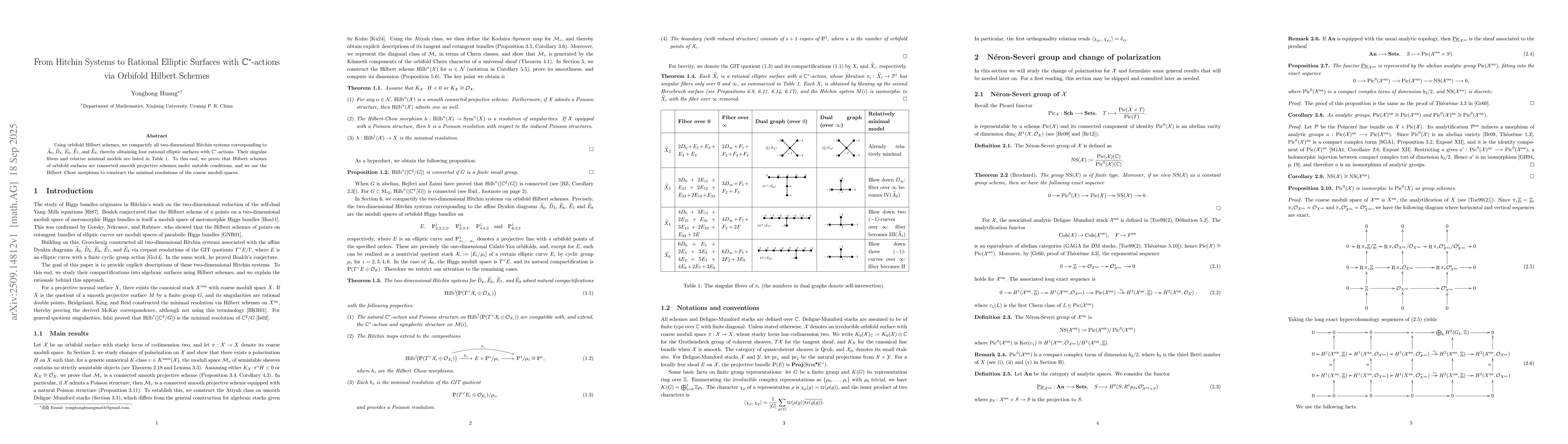 Thumbnail for From Hitchin Systems to Rational Elliptic Surfaces with C*-actions via
  Orbifold Hilbert Schemes