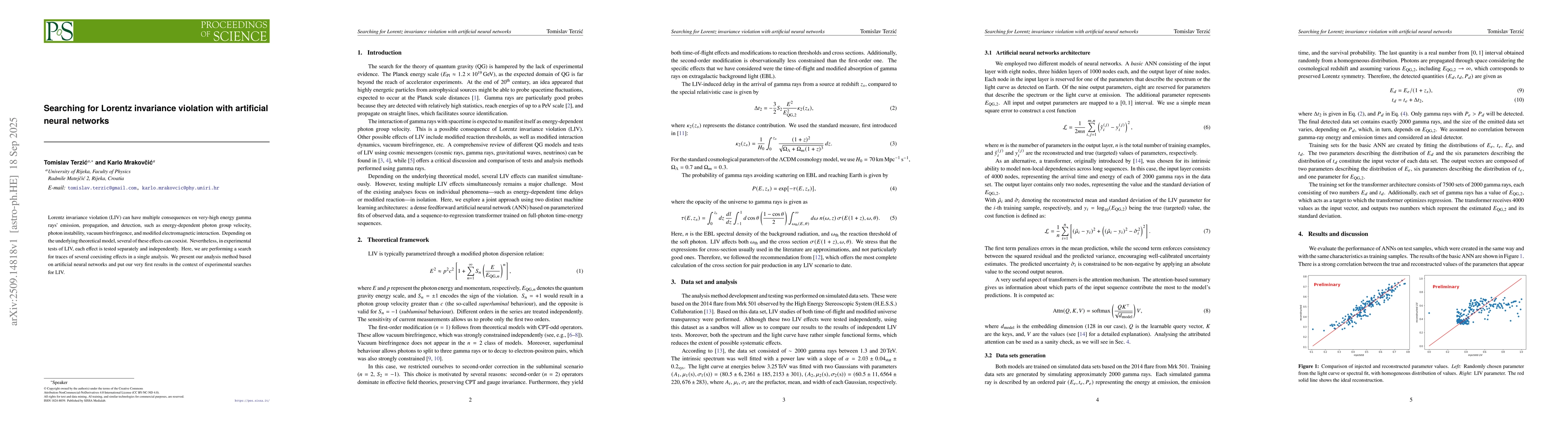 Thumbnail for Searching for Lorentz invariance violation with artificial neural
  networks