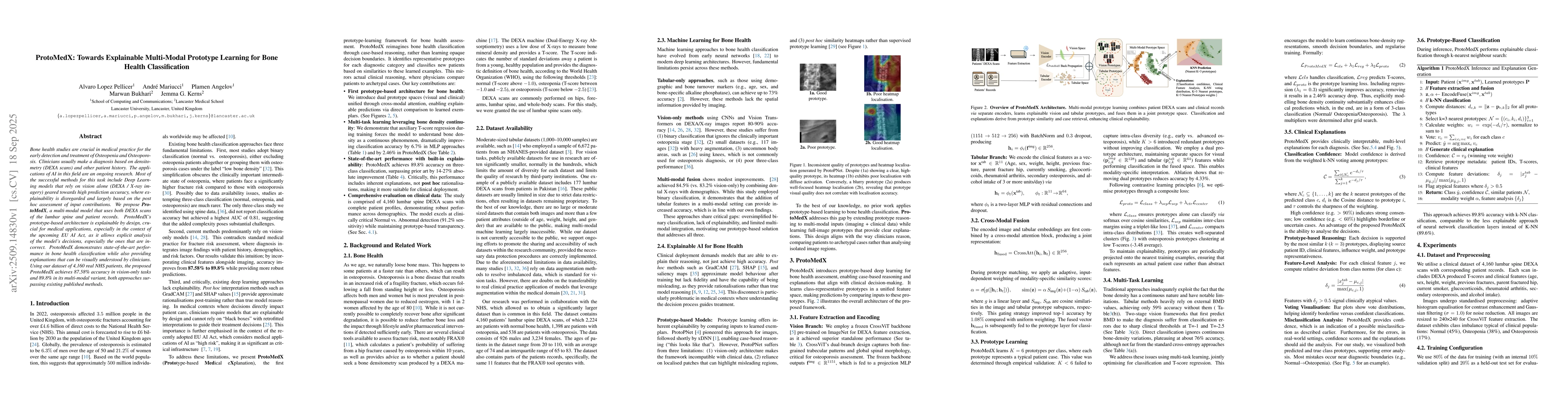 Thumbnail for ProtoMedX: Towards Explainable Multi-Modal Prototype Learning for Bone
  Health Classification