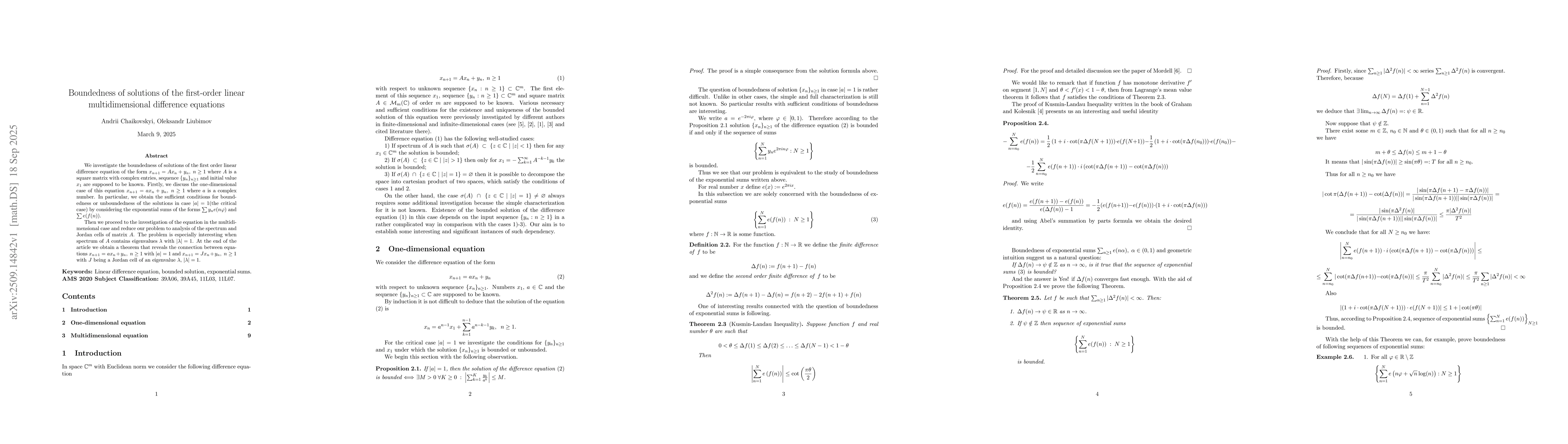 Thumbnail for Boundedness of solutions of the first-order linear multidimensional
  difference equations