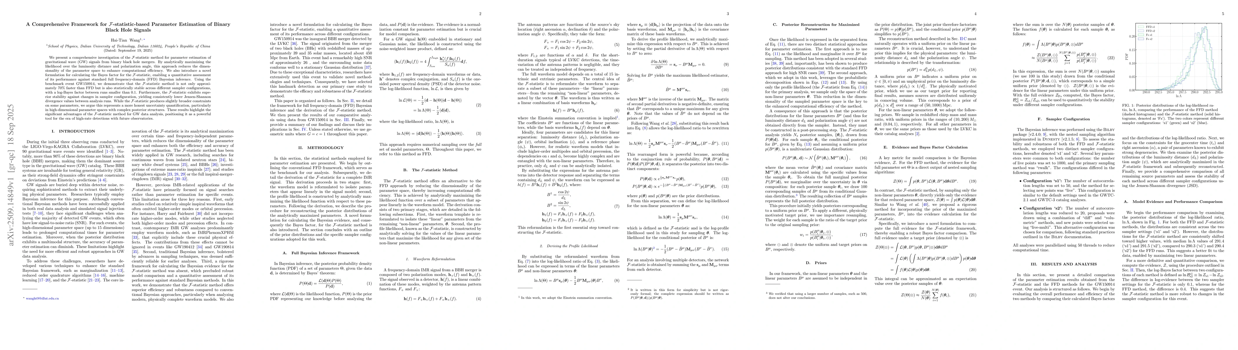 Thumbnail for A Comprehensive Framework for F-statistic-based Parameter Estimation of
  Binary Black Hole Signals